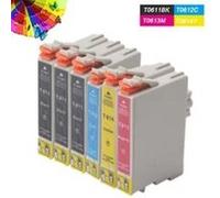 Cartouche d'encre GENERIQUE 6 Pack (T0611, T0612, T0613, T0614) Cartouches d'encre Compatible avec Epson Stylus DX3800 DX3850 DX4850