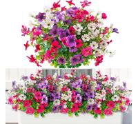 6 Packs Artificial Flowers Like Real Flowers for Balcony Spring Outdoor Balcony Weatherproof Silk Indoor Outdoor