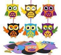6 packs Artisanat d'automne pour enfants Kits d'artisanat de hibou Faites votre propre hibou Autocollants en mousse DIY Arts et artisanat pour garçons et filles Activités artistiques Fournitures de fê