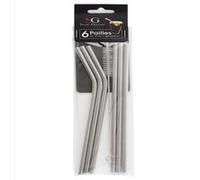 6 pailles avec goupillon acier inox - jja 160629 Gris G