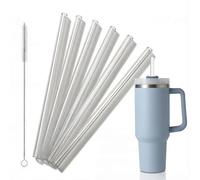 6 Pailles Réutilisables pour Stanley Cup 40/30oz,30cm×1cm,avec 1 Brosse de Nettoyage