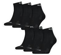 6 Paire Puma Quart Chaussettes Frottee-Sohle Gr. 35 - 46 Unisexe Amorti Courtes