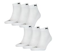 6 Paire Puma Quart Chaussettes Frottee-Sohle Gr. 35 - 46 Unisexe Amorti Courtes