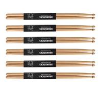 6 paires Baguettes de Batterie, 5A / 7A Baguettes de Batterie Classiques en Bois D'érable, Ensemble de baguettes de batterie à pointe ovale en bois, pour adultes, enfants et débutants (7A)