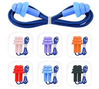 6 Paires Bouchons d'Oreille pour Dormir, Bouchon Oreille Piscine, Réutilisables Bouchons d'Oreilles Anti Bruit pour Dormir Voyager Nager Travail Étude Tir, Multicolore