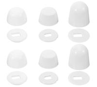 6 Paires Caches-boulons de Toilettes en ABS Blanc avec Rondelles | Compatibilité, Style Simple, pour Sièges et Vis, Usage Domestique, Installation et Entretien