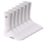 6 paires cflex Lifestyle - Unisexe Long Crew Socks - Chaussettes de sport avec semelle en éponge - Blanc - taille 43-46