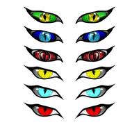 6 Paires D'Autocollants pour Les Yeux De Chat Simulés, Autocollants De Blocage À Rayures, Décorations De Voitures, Autocollants Réfléchissants Créatifs.