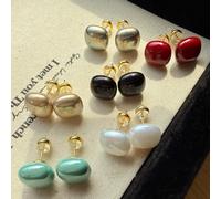 6 paires de boucles d'oreilles à clous carrées géométriques en fausse perle, premium, minimalistes, exquises, petites, mignonnes, douces, à la mode, élégantes, dopamine, noir, blanc, bordeaux, gris, c