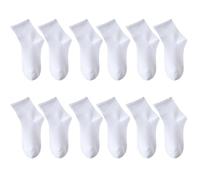 6 Paires De Chaussettes Blanches Pures, Chaussettes D'Équipage Pour Femmes, Chaussettes Blanches Pour Femmes, Socquettes Blanches Pour Femmes, Chaussettes De Sport Blanches