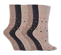 6 paires de chaussettes en coton SockShop Gentle Grip pour femmes avec un haut en nid d'abeille pour plus de confort EUR 37-42, UK 4-8