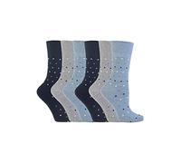6 paires de chaussettes en coton SockShop Gentle Grip pour femmes avec un haut en nid d'abeille pour plus de confort EUR 37-42, UK 4-8
