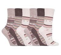 6 paires de chaussettes en coton SockShop Gentle Grip pour femmes avec un haut en nid d'abeille pour plus de confort EUR 37-42, UK 4-8