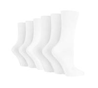 6 paires de chaussettes en coton SockShop Gentle Grip pour femmes avec un haut en nid d'abeille pour plus de confort EUR 37-42, UK 4-8
