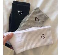 6 paires de chaussettes hautes confortables et épaisses en forme de cœur, convenant aux sports, au style Ins Ulzzang, aux vêtements décontractés à la maison. Convient à tous les hommes et femmes, idéa
