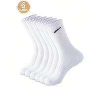6 paires de chaussettes mi-mollet blanches unies pour hommes, polyvalentes et respirantes, avec côtes, pour le golf, le tennis, le sport & le petit ami Taille Unique,39-42,43-46,40-43,40-43 dix paires