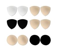 6 Paires De Coussinets d'allaitement Respirants, Coussinets Triangulaires, Coussinets Ronds, Coussinets Amovibles pour Soutiens-Gorge De Sport, Maillots De Bain, Bikinis