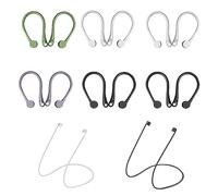 6 Paires De Crochets d'oreille Anti-Perte, avec 2 Morceaux De Corde Anti-Perte pour Écouteurs, Crochet d'oreille De Sécurité Universel, Anneau D'Écouteur Ultra-Léger, Adapté Aux Écouteurs sans Fil