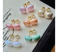 6 paires de petites boucles d'oreilles à clous carrées en fausses perles, mignonnes, douces, élégantes, mode personnalisée, style niche dopamine, convenant pour le port quotidien, les festivals, les t