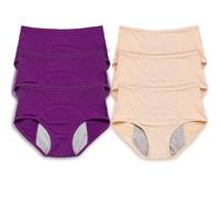 6 Paires de Slips Bicolores, Menstruelle Flux Tres Abondant, Haute Culotte de Regle Hygiénique Absorbante Lavable Culotte,MixColours1-XL