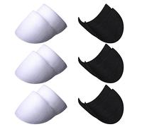 6 paires d'épaulettes en mousse, épaulettes souples, épaulettes en mousse à coudre, épaulettes de costume, accessoires de couture de chemise de veste de manteau (3 paires noires et 3 paires blanches)
