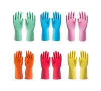 6 Paires Gants Menage, Gant de Nettoyage, Gant de Protection, Gants Latex, Gants Vaisselle, Home Disinfection Dust Removal Gloves（6 Couleurs, 5 paires M,1 paires XL）