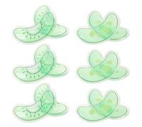6 Paires Gel pour Double Paupière, Rond Vert en Plastique | Compresse Froide Réutilisable, Soutien Hydratant, Nettoyage Facile, Visage et Dessous des Yeux