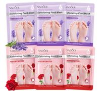 6 Paires Masque Pied,Masque Pieds Exfoliant,Masques Peeling Exfoliant Pieds,Soin Des Pieds Secs Et Crevassés,pour Enlever Les Callosités,Peeling Pieds Femmes & Hommes,Lavande+Rose