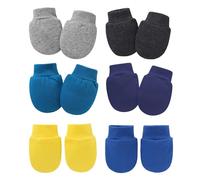 6 Paires Moufle Bébé Nouveau-né, Moufles de Protection Anti-griffure, Coton Gants pour Bébés, Gants Tout Petits Coton Doux Pas de Rayures pour 0-6 Mois Bébé Garçons Filles