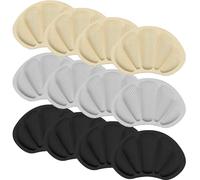 6 Pairs Coussinet Talon Chaussure, Protege Talon, Protege Talon Chaussure, Protection Talon Chaussure, Coussinet Chaussure Pour Semelles Chaussures Trop Grandes (Beige, Noir, Gris)