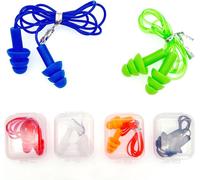6 Pairs Of Reusable Silicone Cord Earplugs Waterproof Soft Ear Plugs Swimming Ear Plugs Sleep Earplugs For Studying Travel