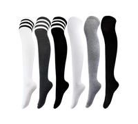 6 Pairs Over Knee Thigh Socks Knee-high Warm Stocking Women Boot Sock Leg Warmer