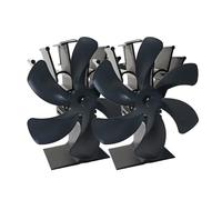 6 Pales Ventilateur De Poêle À Chaleur Brûleur Bois Ecofan Silencieux Maison Cheminée Distribution Efficace La Vents Forts(Double)