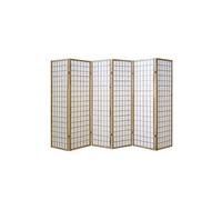 Homestyle4u 6 pan diviseur de pièce écran Pliant - Bois diviseur Shoji en Papier de Riz Blanc Naturel