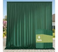 6 panneaux de rideau de fond de photographie en polyester infroissable pour fêtes, anniversaires, mariages, fêtes prénatales, etc., 1,5 x 3 m chacun, total 9 x 3 m, vert chasseur