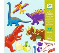 Djeco - Pantins à colorier Dinosaures - Lot de 6