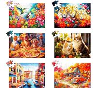 6 Paquets de 36 Grandes Pièces de Puzzle pour Personnes Âgées, Puzzles de 36 Pièces pour Personnes Âgées, Les Énigmes d'Alzheimer, Jeux de Mémoire et de Cognition pour Les Personnes Âgées
