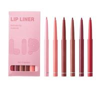 6 paquets de crayons à lèvres - Restez en place 24 heures Crayon à lèvres Makeup Revolution imperméable | Crayon à lèvres nude longue tenue pour femme