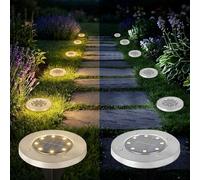 6 paquets de lumières solaires enterrées LED, décoration de cour extérieure lampes de sol chaudes, Le crépuscule sans fil à l'aube imperméable jardin route lumières de paysage.