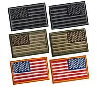 6 patchs drapeau américain des États-Unis, réguliers et inversés, crochet et boucle pour sacs à dos, casquettes, vestes, 3 x 2 pouces Multicolore