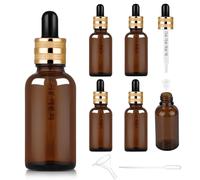 6 Pcs 30ml Flacons En Verre Ambre Avec Pipettes,Bouteilles En Verre Vide Avec Compte-Gouttes Verre Pipettes Pour Huile Essentielle,Aromathérapie,Liquids Chimique,Parfum