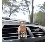 6 pcs 8 ml en verre transparent désodorisant de voiture diffuseur de parfum à clip, flacons de d'huile essentielle vides diffuseur sortie d'aération, bouteille de décoration vide pour d'aromathérapie