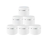 6 Pcs 8 oz (250ml) Bocaux cosmétiques en plastique blanc avec doublures intérieures et couvercles de dôme Contenants cosmétiques de maquillage rechargeables Caisses