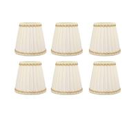 6 Pcs Abat-Jour en Tissu Moderne, Clip On,Transmittance Lumière Douce, Compatible E14 pour Lampe de Table et Chandelier