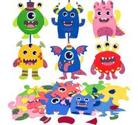 6 Pcs Activite Manuelle Enfant, Kit d'Artisanat Monstre Enfant, Bricolage Monstre pour Enfants 3 4 5 6 7 8 9 Ans, Cadeaux d'anniversaire pour Garçons et Filles, Kit DIY Decoration Halloween Noel