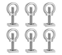 6 Pcs Adaptateur T-Track M6x35mm, Adaptateur à Rainure en T, Rainure T Vis Pince à Rainure en Acier Inox avec Écrous de Rainure et Rondelle, pour Fixation Coffre de Toit Porte-Bagages(M6 Anneau)
