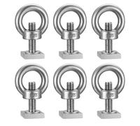 6 Pcs Adaptateur T-Track M8x30mm, Adaptateur à Rainure en T, Rainure T Vis Pince à Rainure en Acier Inox avec Écrous de Rainure et Rondelle, pour Fixation Coffre de Toit Porte-Bagages(M8 Anneau)