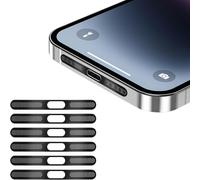 6 Pcs Anti Dust Mesh Bonded Compatible With Iphone 16 Pro/16 Pro Max,Self-Adhesive Dust Caps Dust Sticker For Iphone 15/16 Speaker (Black)