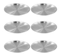6 Pcs Assiettes Plates 26cm, Épaissi, Incassable, Vaisselle Camping sans BPA, Ronde Assiette Plate Inox 304, Plaque Metal, Lot Assiette de Table 6 Personnes, Plats de Service Cuisine Fête Picnic BBQ