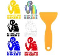 6 PCS Autocollant Moto Autocollants Feuilles D'autocollants de Voiture Réfléchissants Imperméables Autocollants Respect des Cyclistes Autocollants Décoratifs Adaptés aux Voitures,Motos,Casques